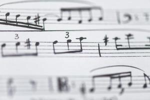 detalle de notas en partitura musical foto