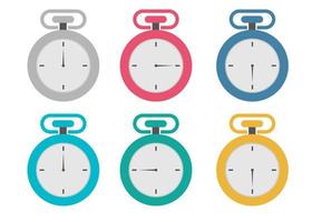 vector illustration of a clock with different colors