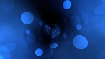 magische donkerblauwe bokeh vliegende lijnen tunnel
