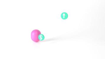 Animation 3d rendering minimal Growth or increase concept. Success up achievement or goal business motivation. Infographic graph colorful pastel cylinders on white background video