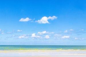 Natural Holbox island beach sandbank panorama turquoise water waves Mexico. photo