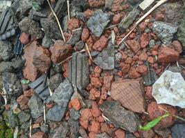 Natural stone and brick background photo