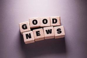 Good News Word with Wooden Cubes photo