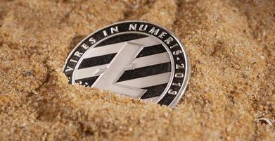 Litecoin digital cryptocurrency coin photo