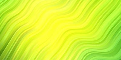 Fondo de vector verde claro, amarillo con líneas torcidas.