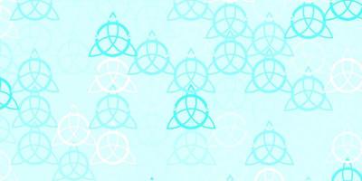 Light Blue, Red vector background with occult symbols.