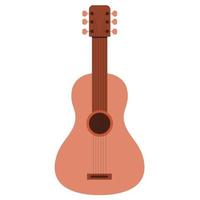 Classical wooden guitar or ukulele in pastel colors. Vector illustration of musical instrument