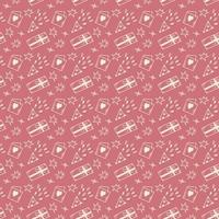 Seamless pattern in doodle style. Cute cartoon background in pink color for birthday, party, St. Valentine's vector