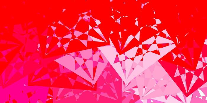 textura de vector rojo claro con triángulos al azar.