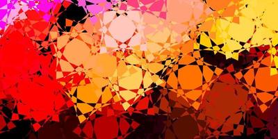 Dark Red, Yellow vector background with triangles.