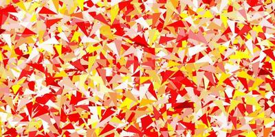 Light red, yellow vector texture with random triangles.