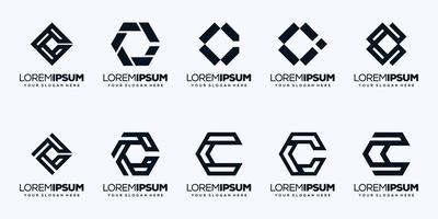 set collection monogram letter logo template vector