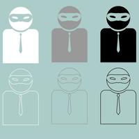Man or person in incognito or privat mask. vector