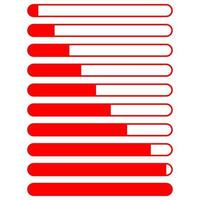 Symbol loading red colour different percent. vector