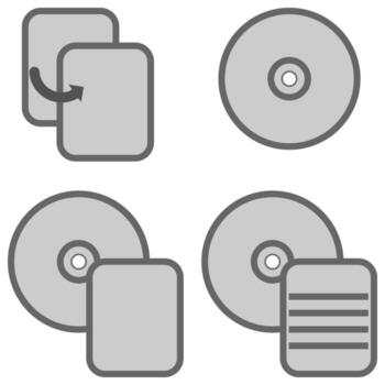 icono gris de procesamiento de datos de símbolo. vector