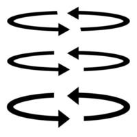 Circle arrows set .  Black color vector