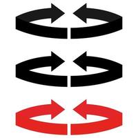 Circle arrows set .  Black color vector