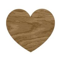 Wooden heart with an oak vector