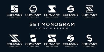 set collection monogram letter logo template vector