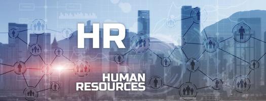 HR - Human resources management on Hong Kong background. photo