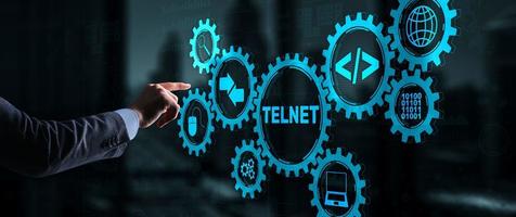 Telnet Virtual terminal client. Internet and Network concept. Teletype Network Protocol photo