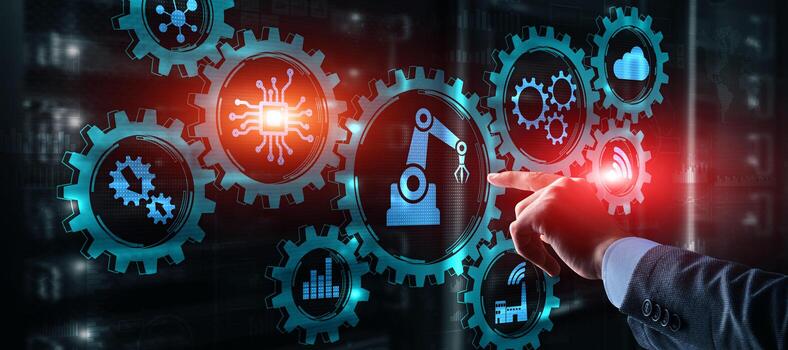 rpa robótica sistema de automatización de procesos inteligencia artificial. foto