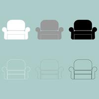 Armchair or easy chair icon. vector