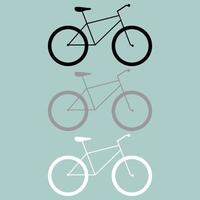 icono de bicicleta negro gris blanco. vector