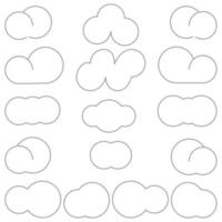 Clouds differeny shapes simple style vector
