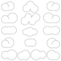 nubes diferentes formas estilo simple vector