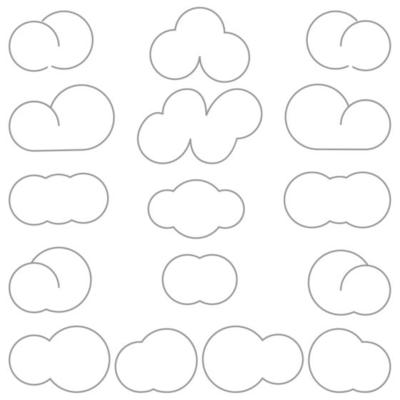 Clouds differeny shapes simple style