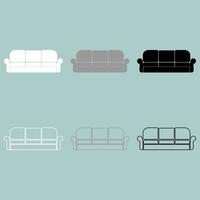 Divan or sofa white grey black icon. vector