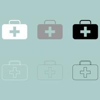 First aid set or medicine chest icon. vector