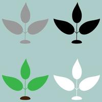 Plant green black grey white icon. vector