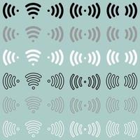 Radio waves wireless radio signal icon. vector