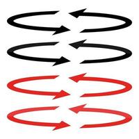 Circle arrows set .  Black color vector