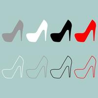 zapatos de mujer o icono de louboutins. vector