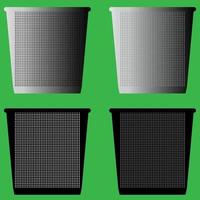 Trash basket  Black and grey color vector