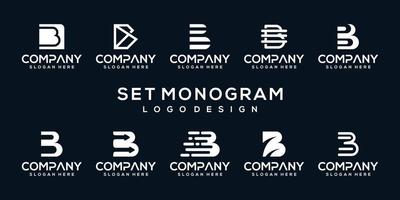 conjunto de plantilla de logotipo de carta de monograma de colección vector