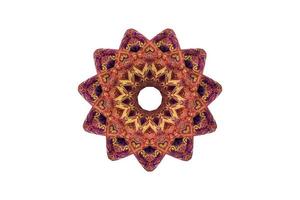 abstract floral vintage color ornament mandala 3D illustration concept isolated on white background photo