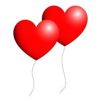 Ballon heart for Valentine days Red color vector