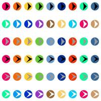 Arrows in round differnt color vector