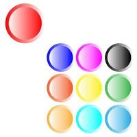 Button different color ten items vector