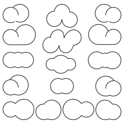 Clouds differeny shapes simple style