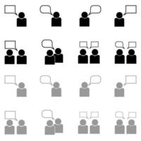 Human sociability set black and grey color vector