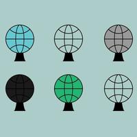 Globe or sphere different colour icon. vector