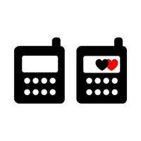 Phone black color Two items vector