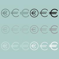 signo de euro simple y en icono redondo. vector