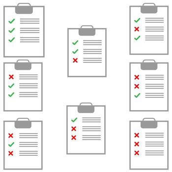 tableta con papel con relleno de forma diferente. vector