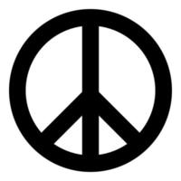 World peace sign symbol icon . Black color . vector